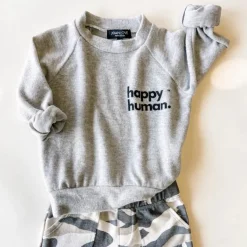 Alfie-Happy Human Kids top | Heather FC