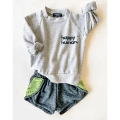 Alfie-Happy Human Kids top | Heather FC