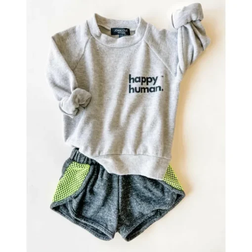 Alfie-Happy Human Kids top | Heather FC