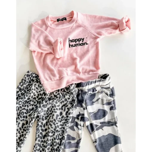 Alfie-Happy Human Kids Top | Pink FC