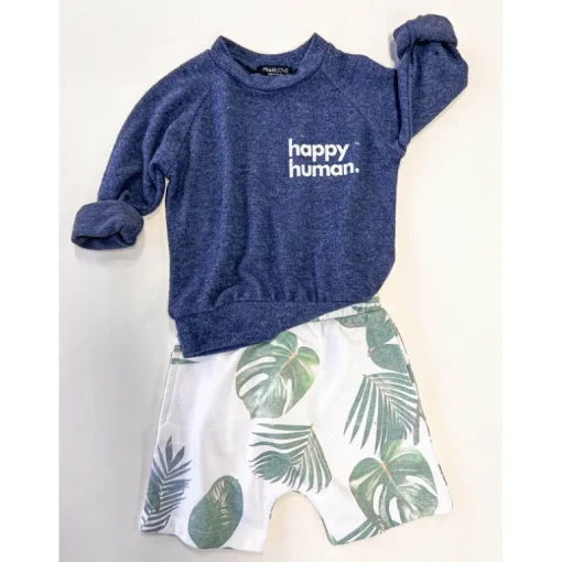 Alfie-Happy Human Kids top | Navy FC