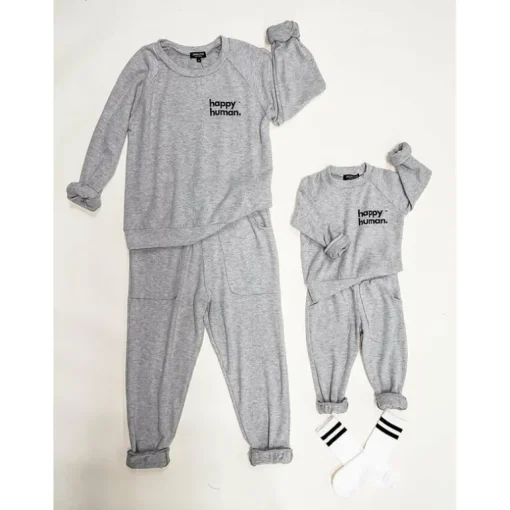 Alfie-Happy Human Kids top | Heather FC