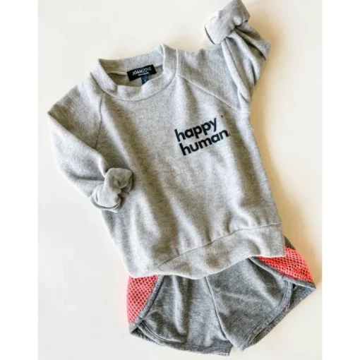 Alfie-Happy Human Kids top | Heather FC