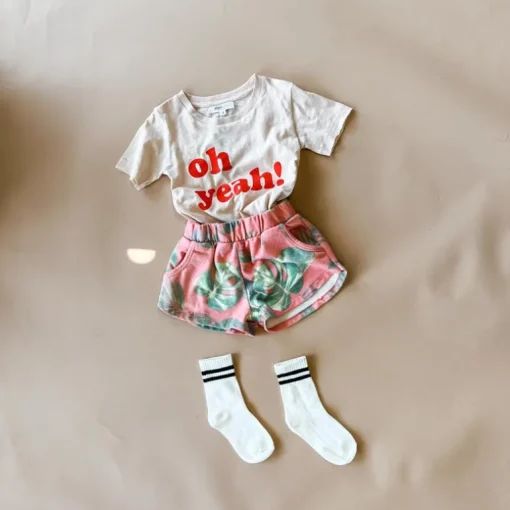 Amal-Palm shorts | Coral