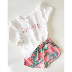 Amal-Palm shorts | Coral