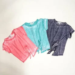 Aurora-Dist Front tie Burnout top