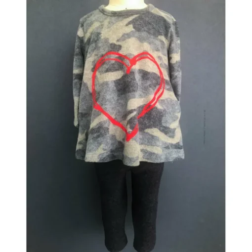 Ava-Heart dress & legging set | Brushed Camo FC