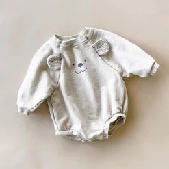 Baby Bear Bubble Romper | Beige