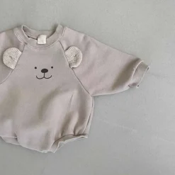 Baby Bear Bubble Romper | Beige