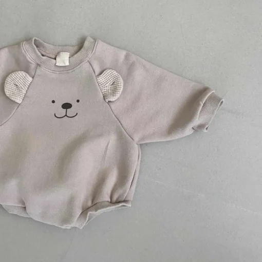 Baby Bear Bubble Romper | Beige