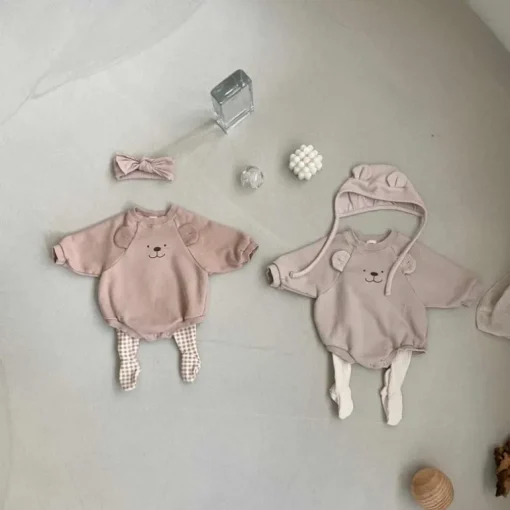 Baby Bear Bubble Romper | Beige
