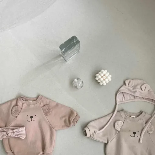 Baby Bear Bubble Romper | Beige