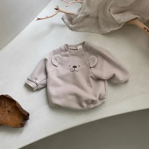 Baby Bear Bubble Romper | Beige