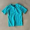 Cameron Pinstripe Tee | Aqua