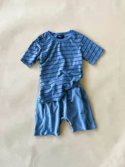 Cameron Pinstripe Tee | Denim