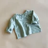 Charlie Baby Button Tee | Slate Blue