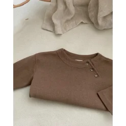 Charlie Baby Button Tee | Mocha