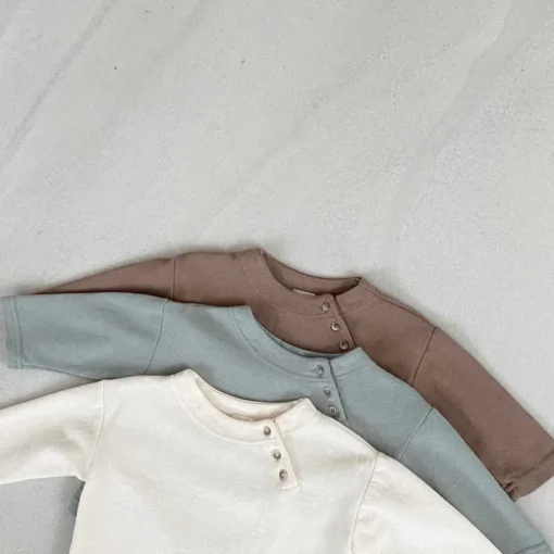 Charlie Baby Button Tee | Mocha