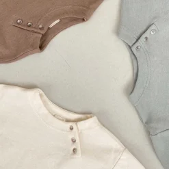Charlie Baby Button Tee | Slate Blue