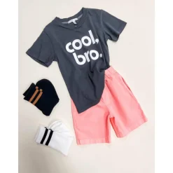 COOL BRO-V NECK TEE | TITANIUM