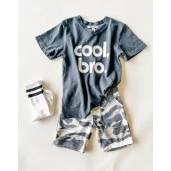 COOL BRO-V NECK TEE | TITANIUM