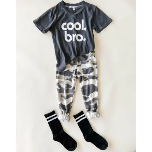 COOL BRO-V NECK TEE | TITANIUM