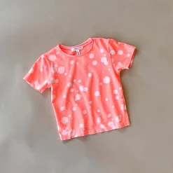 CRUZ-SPLATTER TEE | CORAL NEON