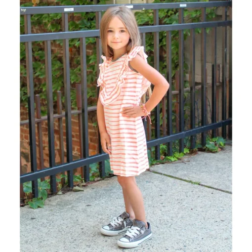 Crystal ST | Coral Stripe Dress