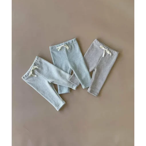 Dakota Stripe baby leggings | Beige