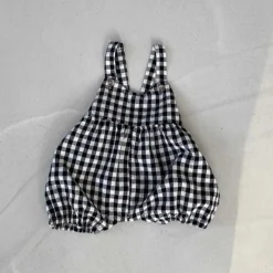Devin Checker Baby overalls | Black & white