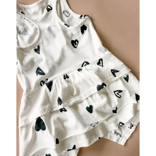 Etta-Heart Tunic top | White