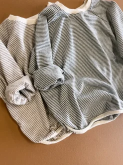Finlay Striped Baby Tee | Grey