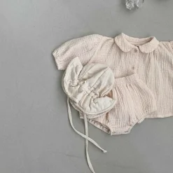 Gemma Gauze Baby Dress & Bloomer Set | Creme