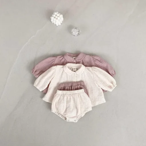 Gemma Gauze Baby Dress & Bloomer Set | Dusty Blush
