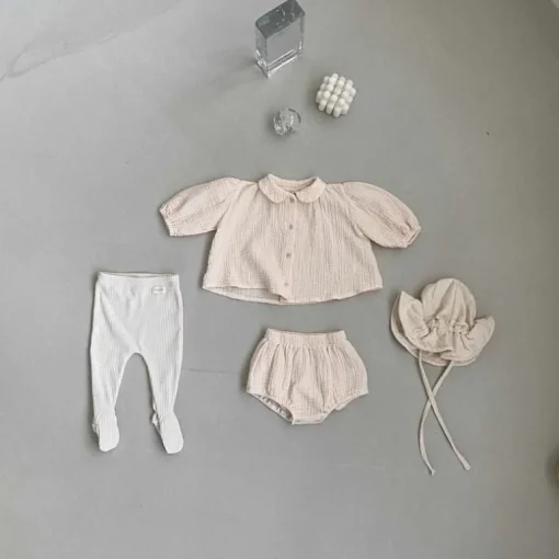 Gemma Gauze Baby Dress & Bloomer Set | Creme