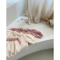 Gemma Gauze Baby Dress & Bloomer Set | Dusty Blush
