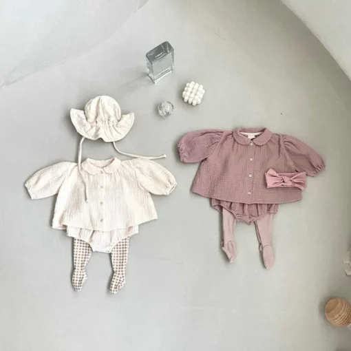 Gemma Gauze Baby Dress & Bloomer Set | Dusty Blush