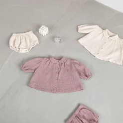 Gemma Gauze Baby Dress & Bloomer Set | Dusty Blush