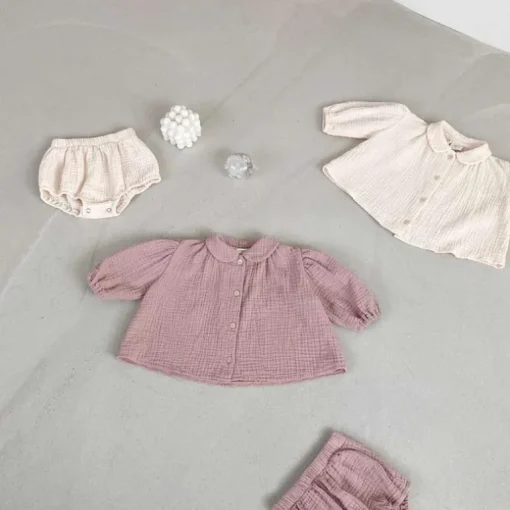 Gemma Gauze Baby Dress & Bloomer Set | Dusty Blush