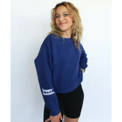 Happy Human Cropped Sweatshirt | Navy | Women & Youth 10+