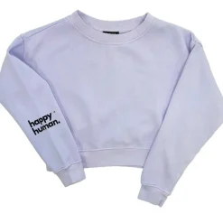 Happy Human Cropped Sweatshirt | Lilac | Women & Youth 10+