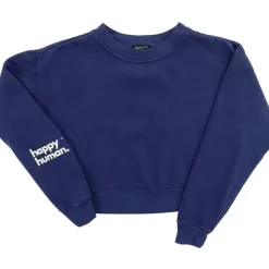 Happy Human Cropped Sweatshirt | Navy | Women & Youth 10+