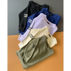 Happy Human Cropped Sweatshirt | Army Green | Women & Youth 10+