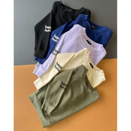Happy Human Cropped Sweatshirt | Army Green | Women & Youth 10+