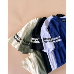 Happy Human Oversized Tee | Cream | Adult