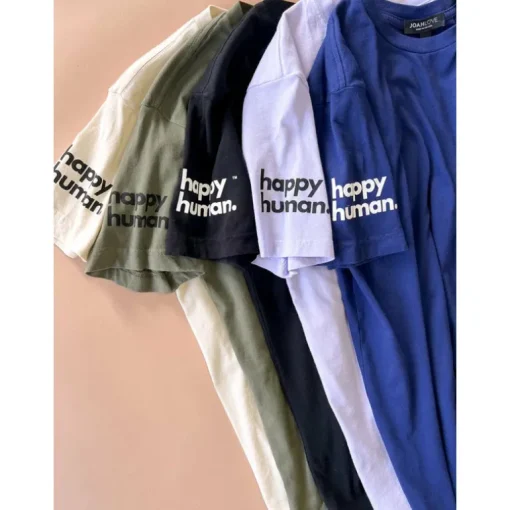 Happy Human Oversized Tee | Black | Adult