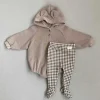Harley Bear hoodie baby Romper | Mocha