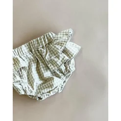 Haven Checker ruffle bloomer | Beige