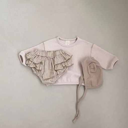 Haven Checker ruffle bloomer | Mocha