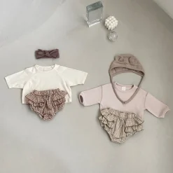 Haven Checker ruffle bloomer | Mocha